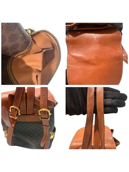 Celine Macadam Brown Gold Backpack